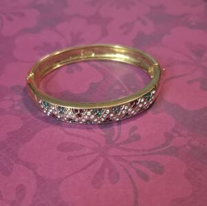 Signed Butler Rhinestone Hinged Genuine Austrailion Crystals 90s Vintage